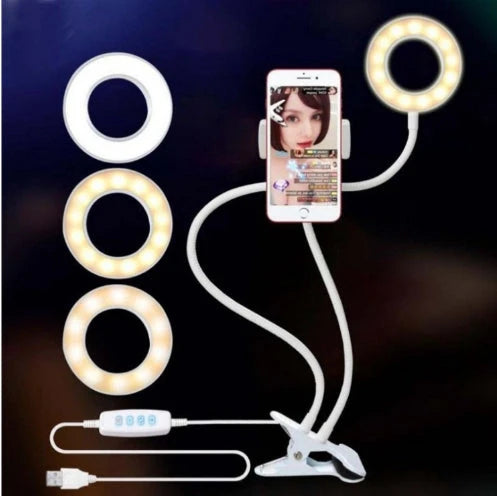 Adjustable LED Ring Light with Desk Support — Coming Soon