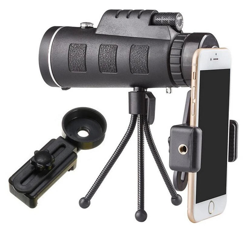 Monocular Telescope with Phone Clip & Tripod — Coming Soon
