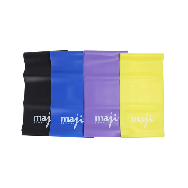 Maji Sports Full Body Exercise and Stretch Bands - Variable Resistance 4 Pack