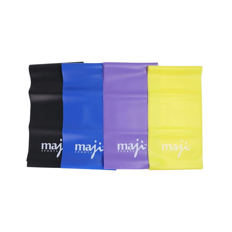 Maji Sports Full Body Exercise and Stretch Bands - Variable Resistance 4 Pack