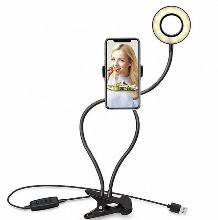 Adjustable LED Ring Light with Desk Support — Coming Soon