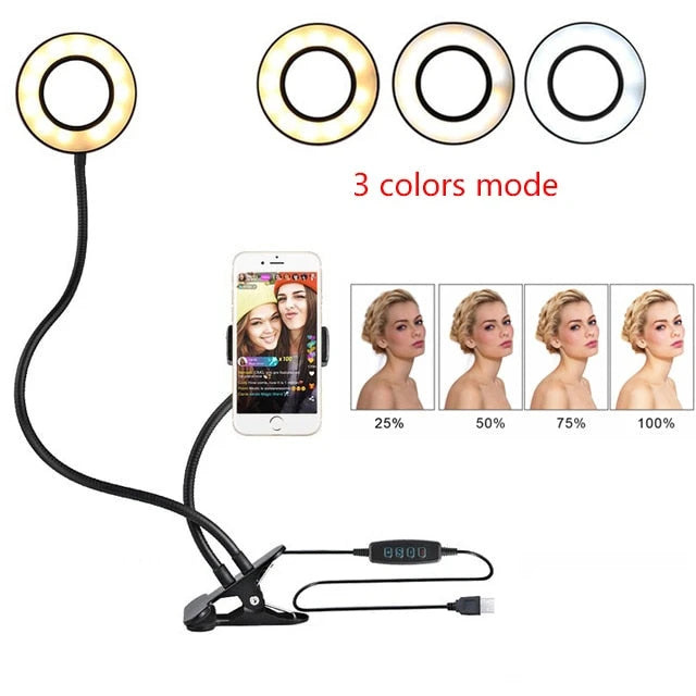 Adjustable LED Ring Light with Desk Support — Coming Soon
