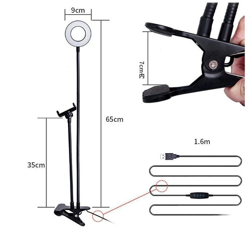 Adjustable LED Ring Light with Desk Support — Coming Soon