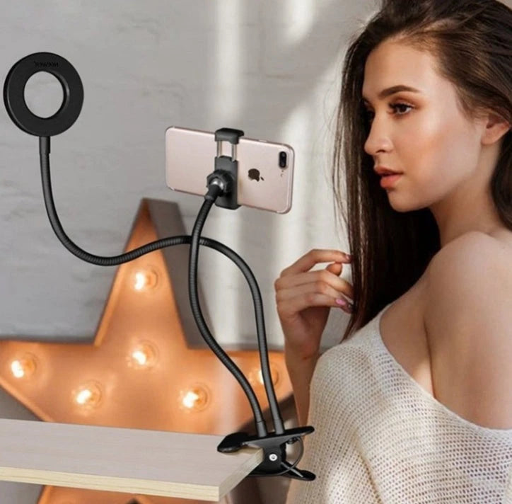 Adjustable LED Ring Light with Desk Support — Coming Soon